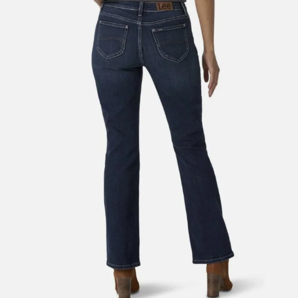 Lee Mid Rise Boot Cut Jeans Size 16S - Picture 2 of 8